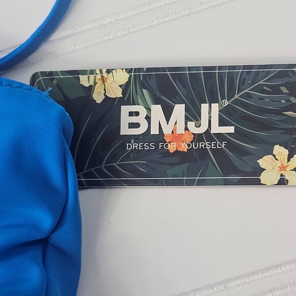 BMJL Women's Blue High Waisted U Cut Out Top Modest Bikini Set Size XL NWT - Picture 12 of 16